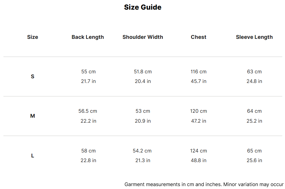 Cropped Wool Jacket size guide 1