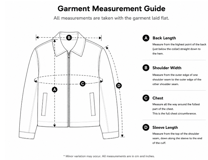 Tailored Jacket size guide 3