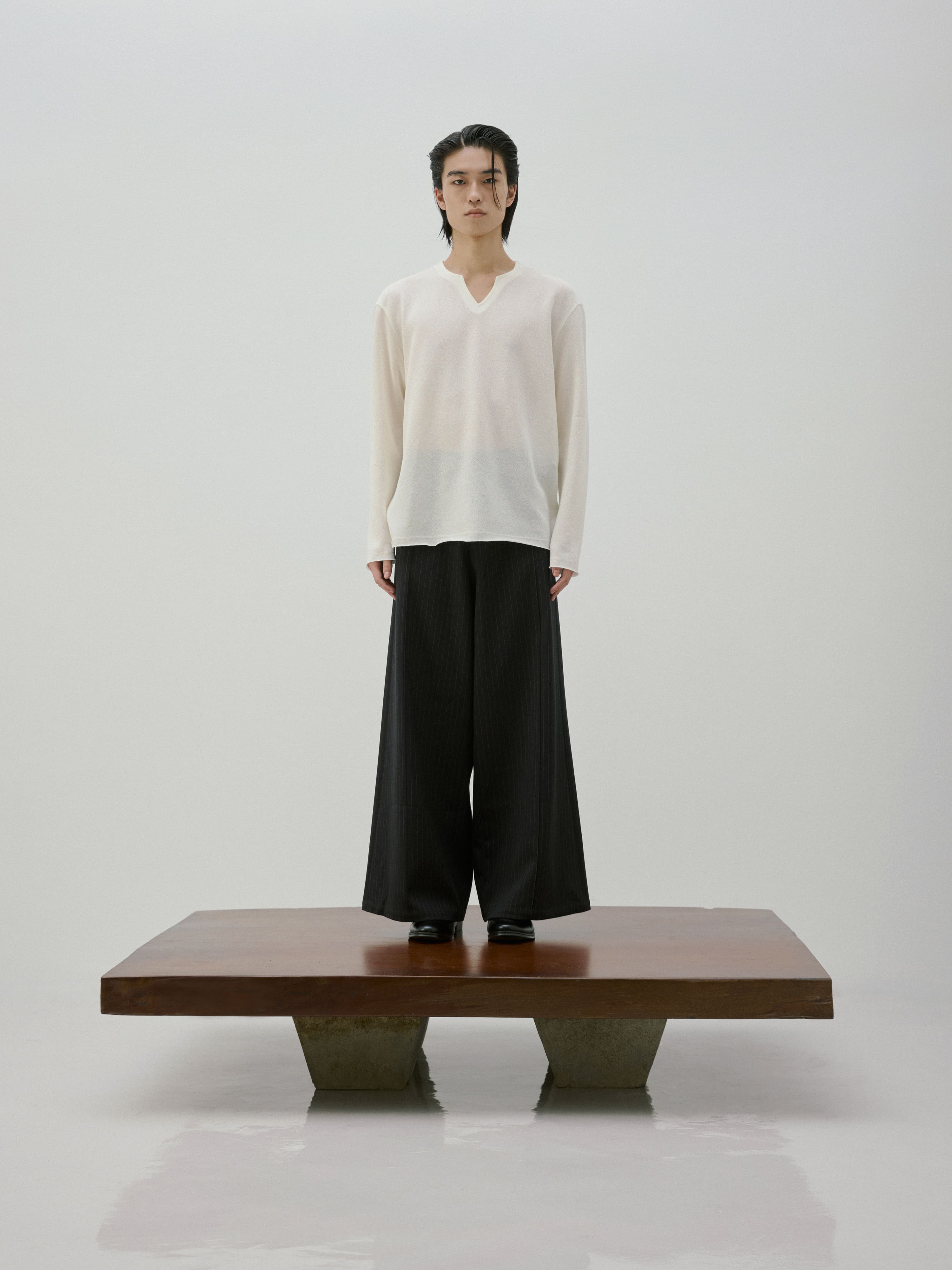 Split Neck Long Sleeve